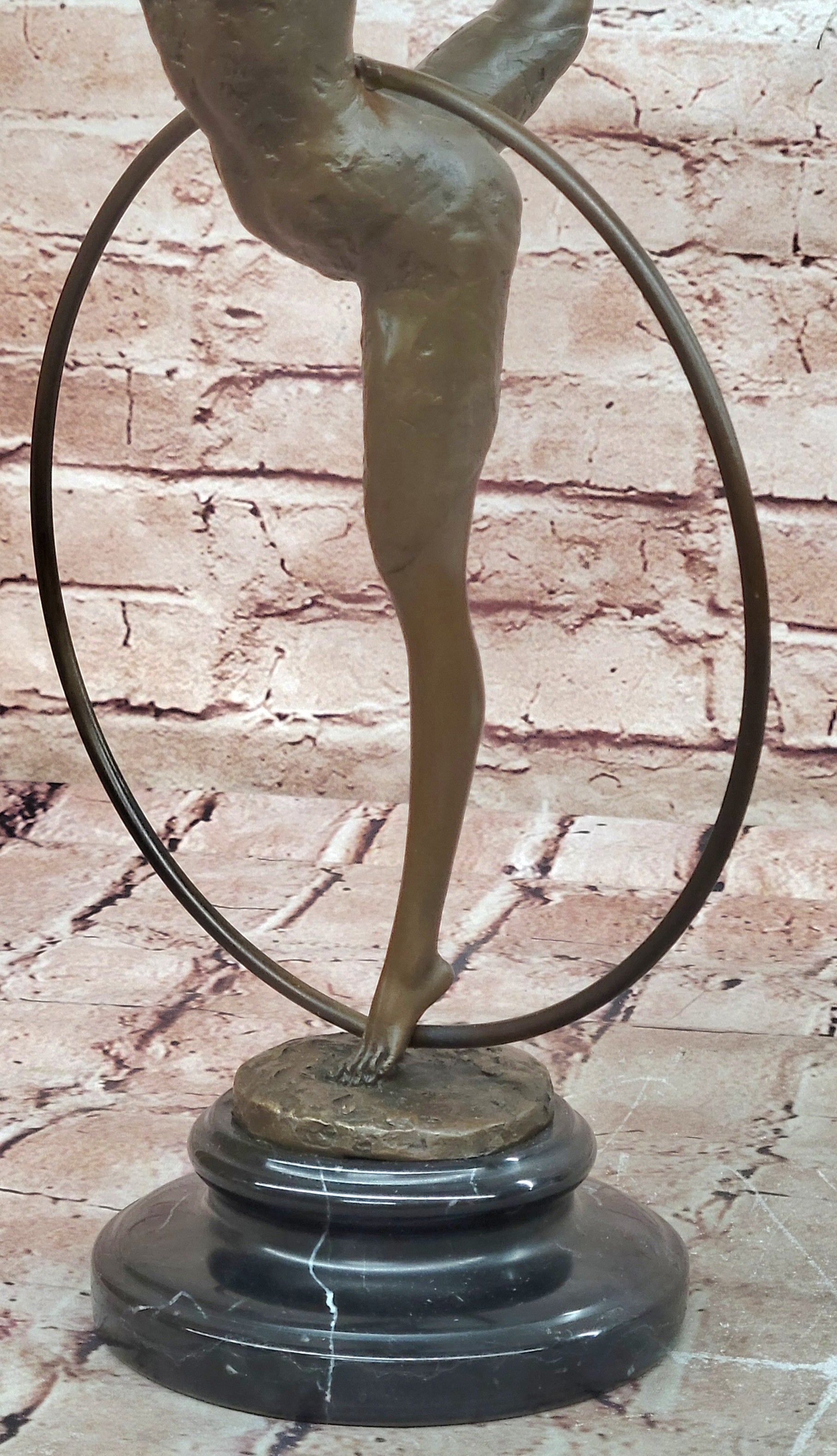 Art Deco Bronze Dancer Sculpture Acrobatic Woman Pose