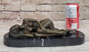 Hot Cast Bronze Sculpture Art Girl Laying Down Sleeping