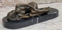 Hot Cast Bronze Sculpture Art Girl Laying Down Sleeping