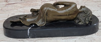 Hot Cast Bronze Sculpture Art Girl Laying Down Sleeping