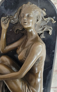 Hot Cast Bronze Sculpture Art Girl Laying Down Sleeping
