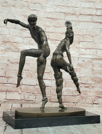 D H Chiparus Bronze Dancing Pair Sculpture Hand Made Art Deco Statue