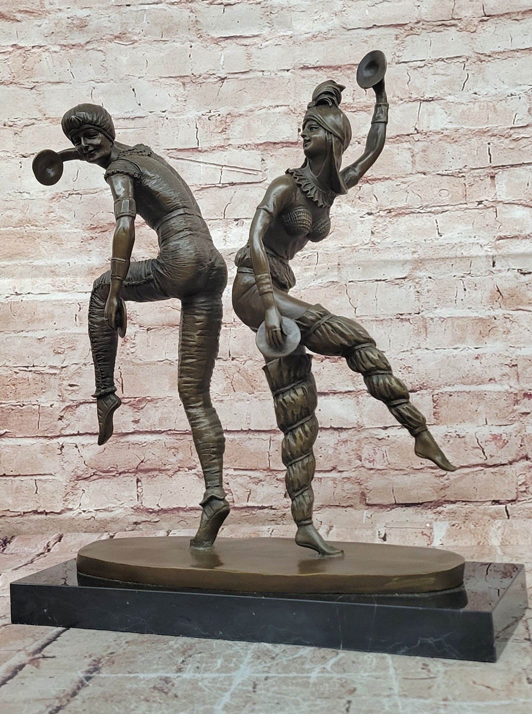 D H Chiparus Bronze Dancing Pair Sculpture Hand Made Art Deco Statue