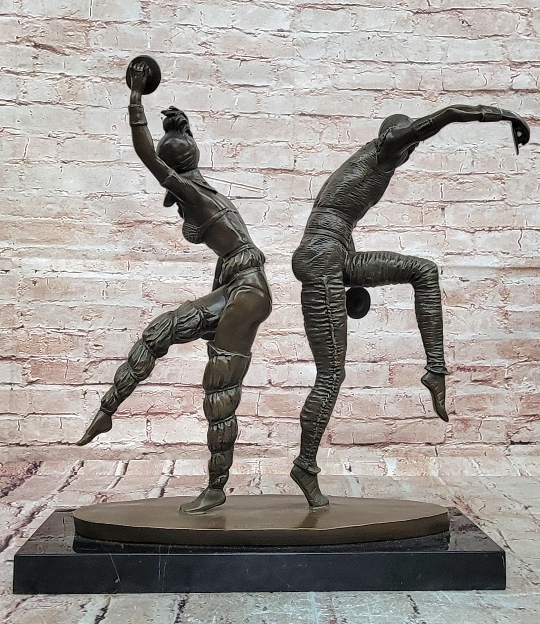 D H Chiparus Bronze Dancing Pair Sculpture Hand Made Art Deco Statue