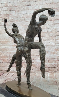 D H Chiparus Bronze Dancing Pair Sculpture Hand Made Art Deco Statue