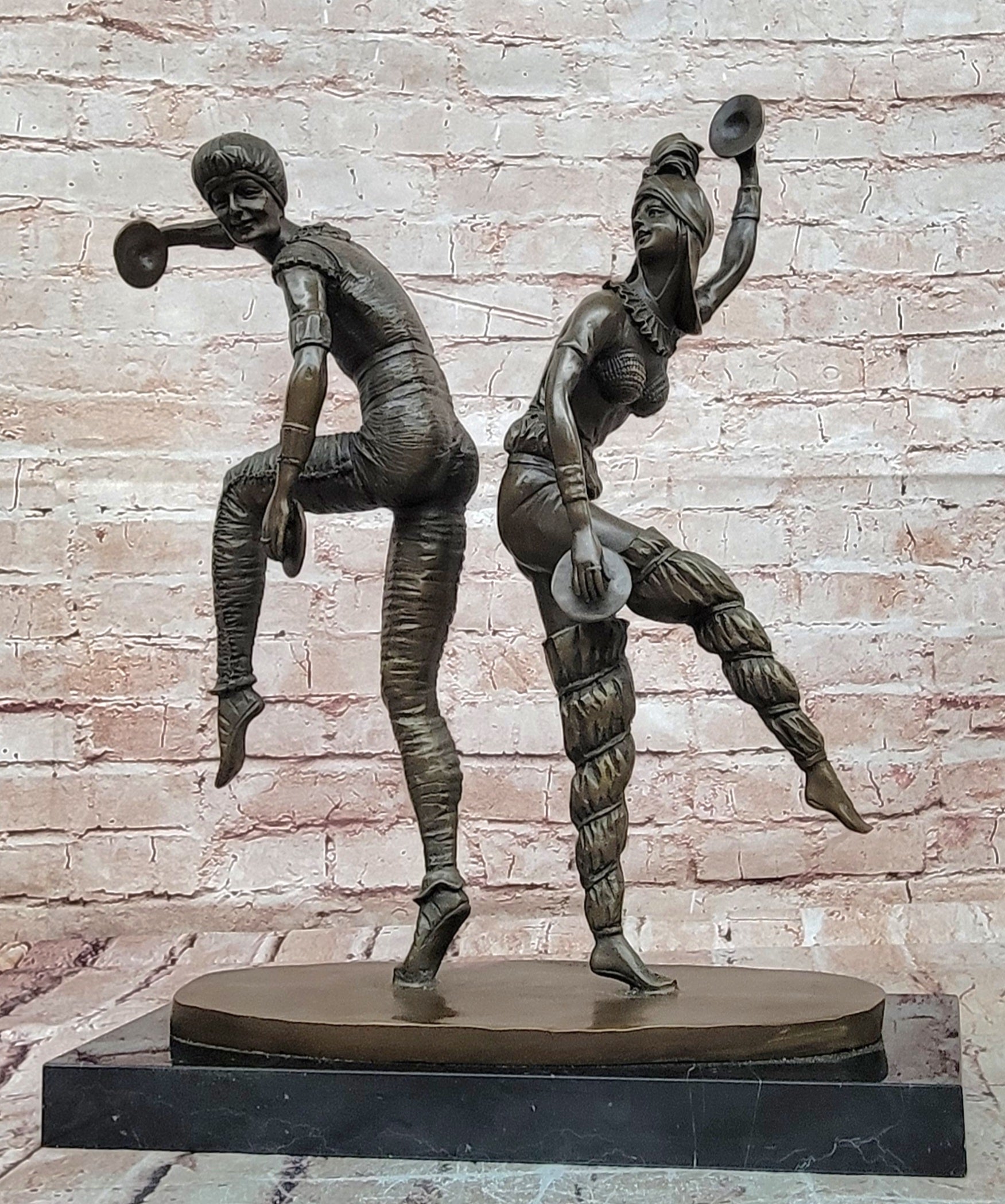 D H Chiparus Bronze Dancing Pair Sculpture Hand Made Art Deco Statue