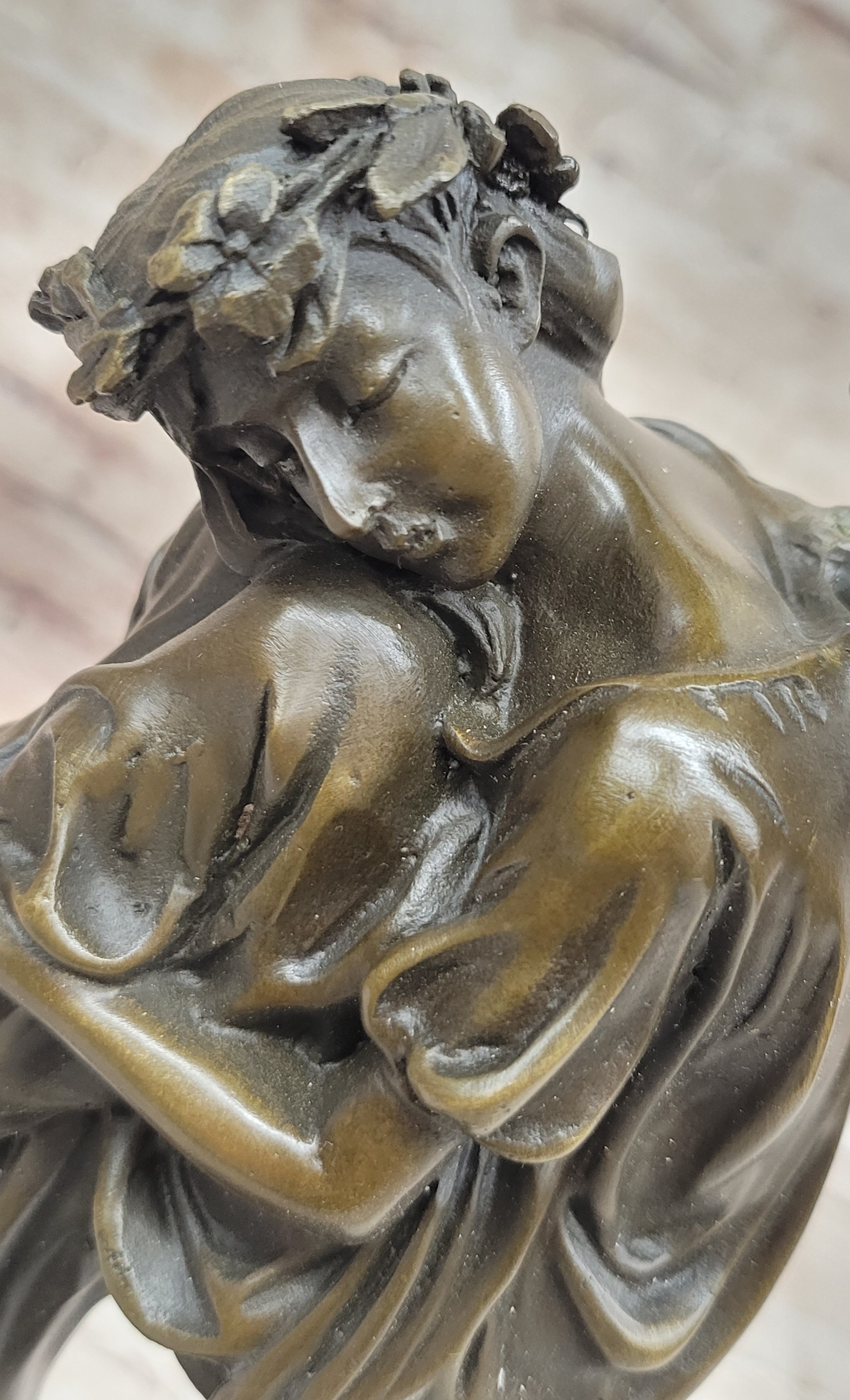 Sleeping Floating Fairy Bronze Sculpture 16" x 7"