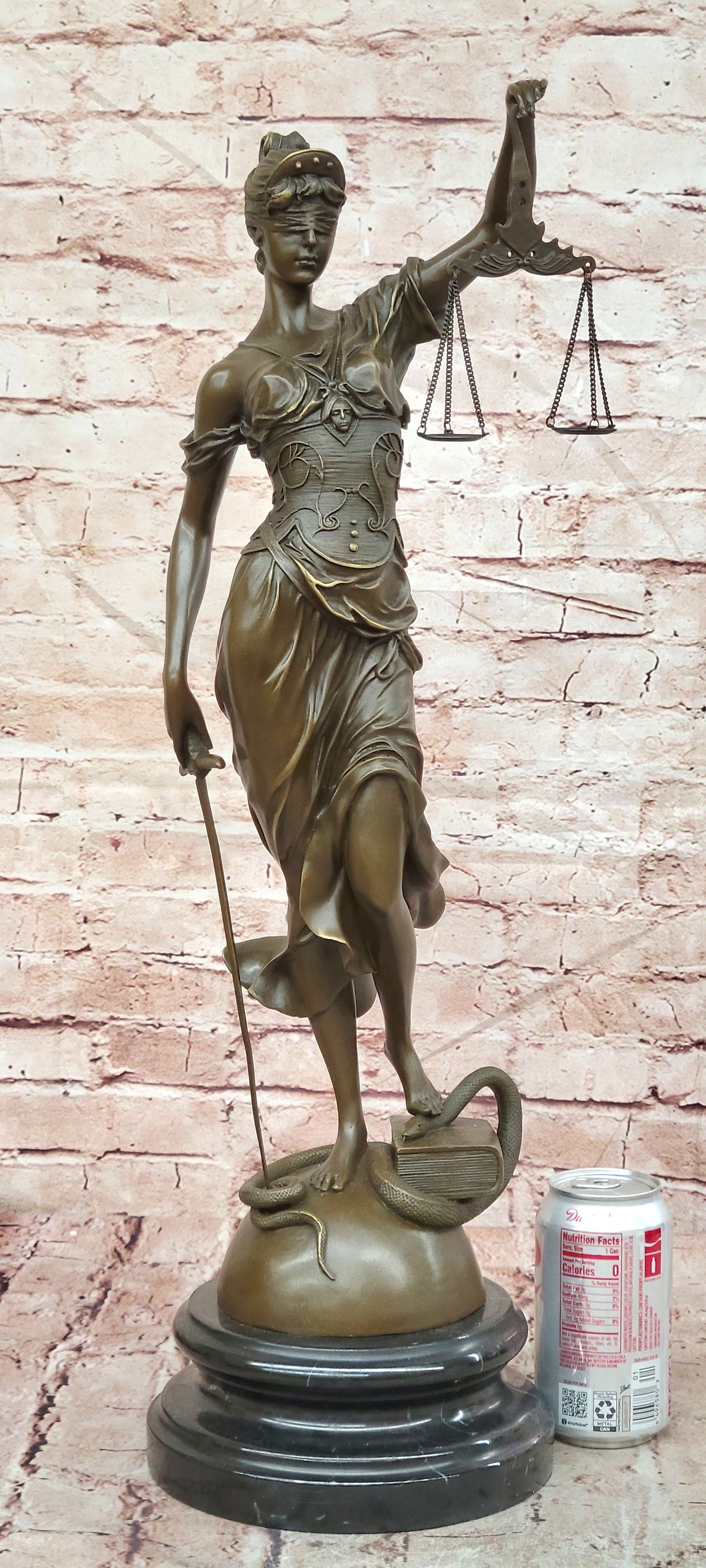 25 Inch Figurine Lawyer Home Decor Lady Justice Bronze Sculpture Statue Figure