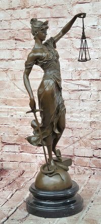 25 Inch Figurine Lawyer Home Decor Lady Justice Bronze Sculpture Statue Figure