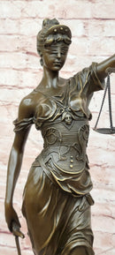 25 Inch Figurine Lawyer Home Decor Lady Justice Bronze Sculpture Statue Figure