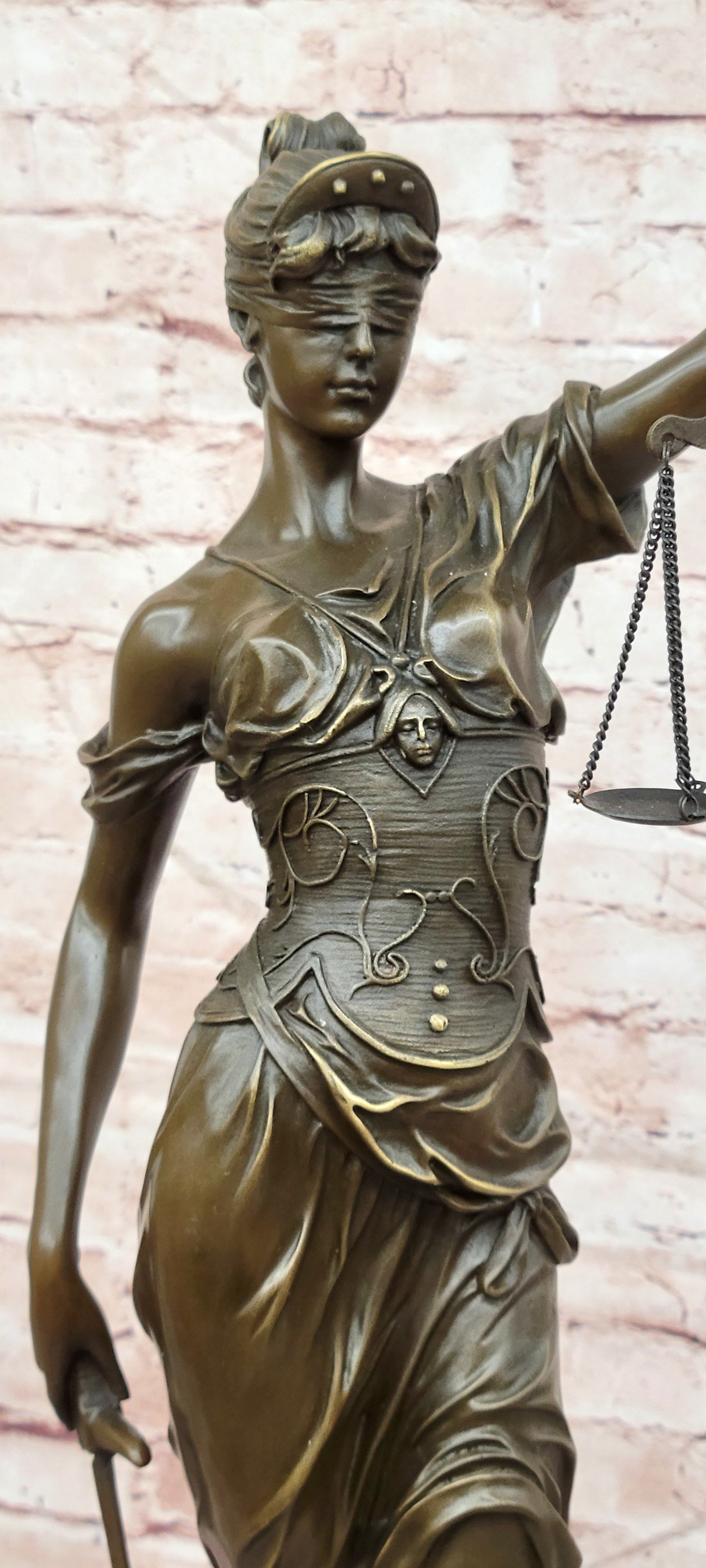 25 Inch Figurine Lawyer Home Decor Lady Justice Bronze Sculpture Statue Figure
