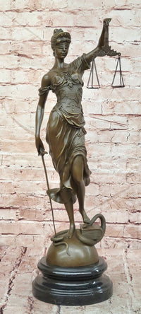 25 Inch Figurine Lawyer Home Decor Lady Justice Bronze Sculpture Statue Figure