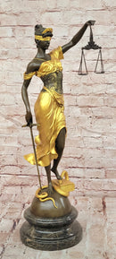 Blind Justice Gold Patina Themis, the Goddess of Justice by Mayer Bronze Sculpture