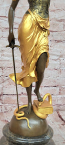 Blind Justice Gold Patina Themis, the Goddess of Justice by Mayer Bronze Sculpture