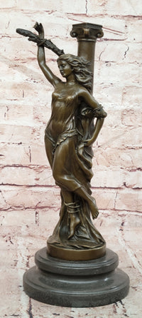 Bronze Casting French Heroine Joan of Arc Semi Erotic Signed Nick Sale