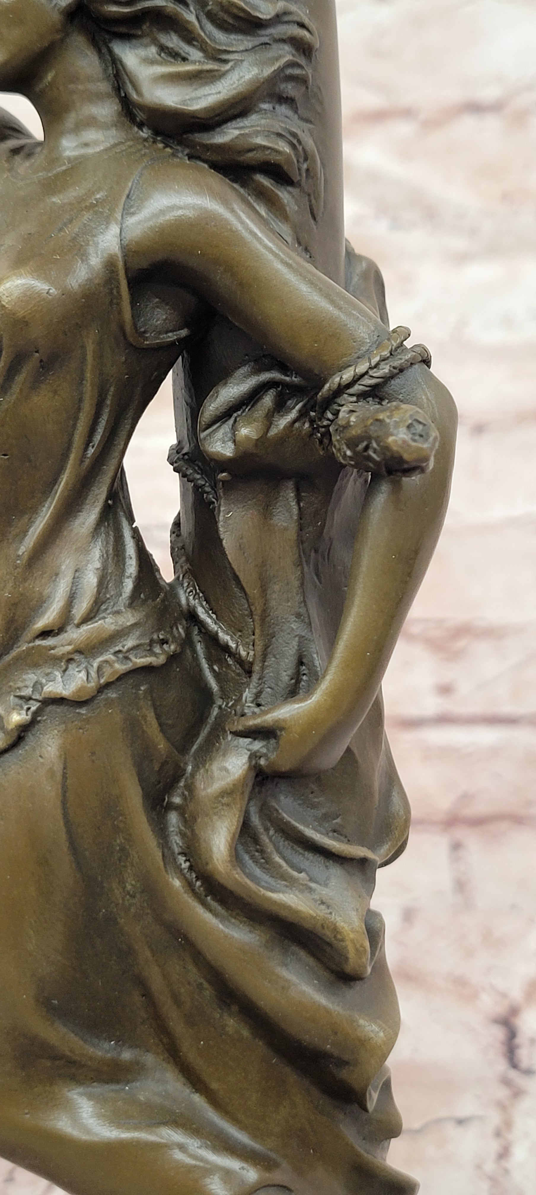 Bronze Casting French Heroine Joan of Arc Semi Erotic Signed Nick Sale