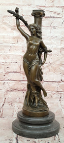 Bronze Casting French Heroine Joan of Arc Semi Erotic Signed Nick Sale