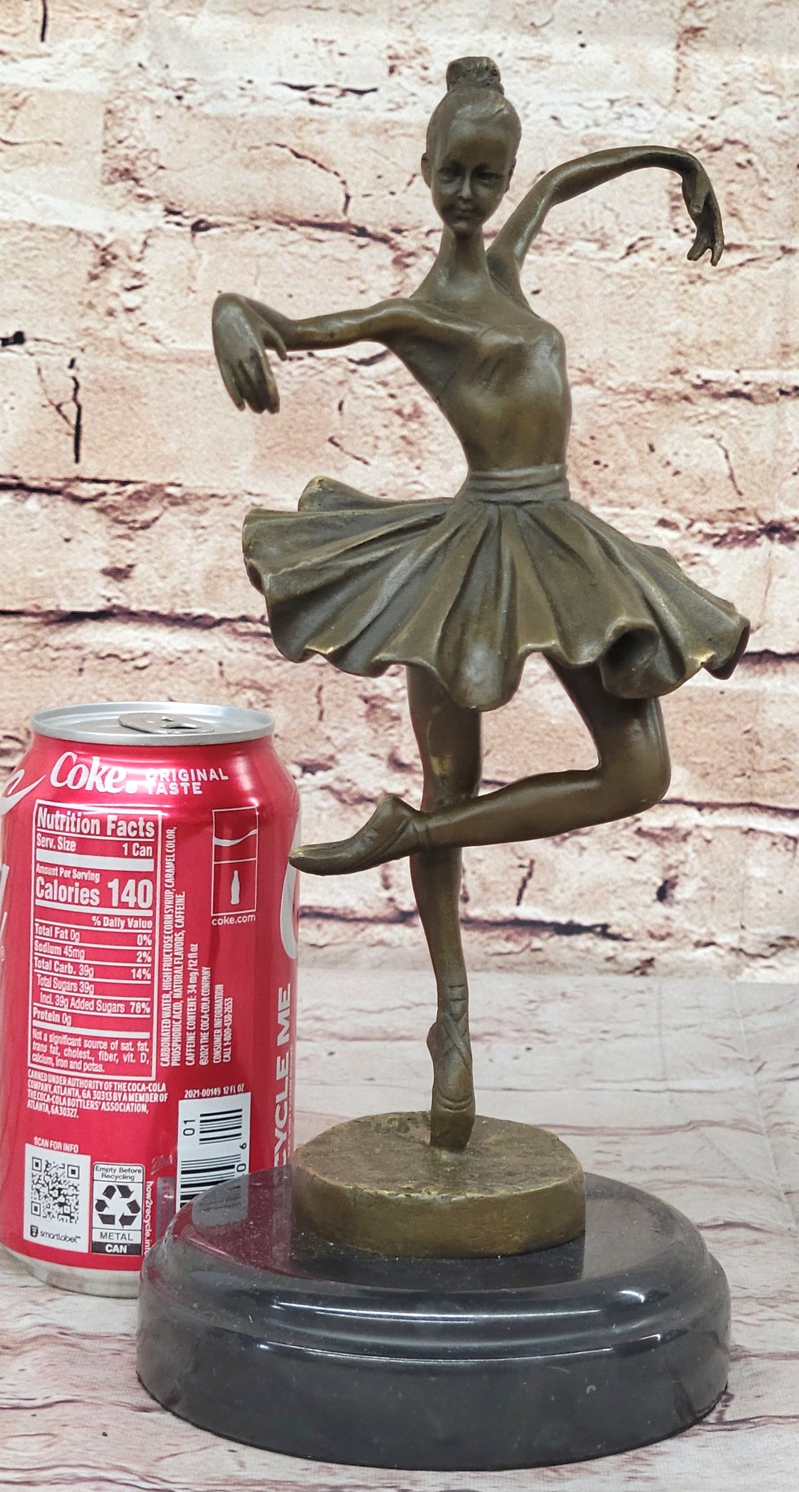 Hot Cast Bronze Ballerina Ballet Dancer Sculpture on Marble Base