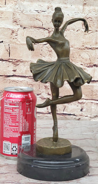 Hot Cast Bronze Ballerina Ballet Dancer Sculpture on Marble Base
