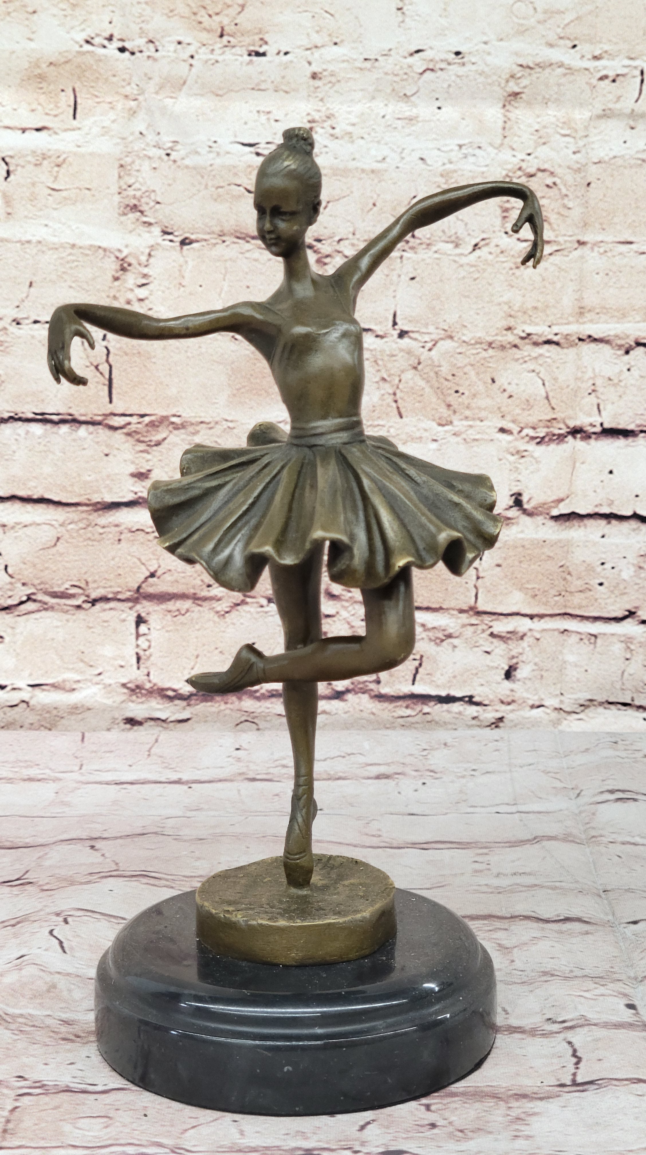 Hot Cast Bronze Ballerina Ballet Dancer Sculpture on Marble Base