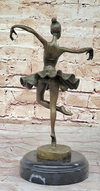 Hot Cast Bronze Ballerina Ballet Dancer Sculpture on Marble Base