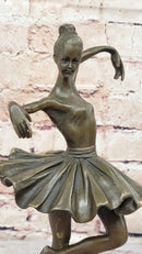 Hot Cast Bronze Ballerina Ballet Dancer Sculpture on Marble Base