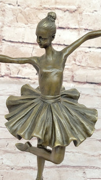 Hot Cast Bronze Ballerina Ballet Dancer Sculpture on Marble Base