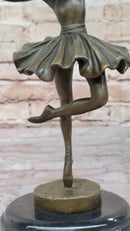 Hot Cast Bronze Ballerina Ballet Dancer Sculpture on Marble Base