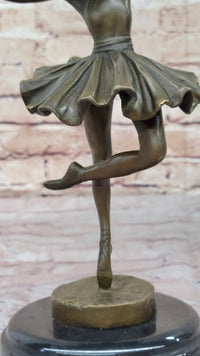Hot Cast Bronze Ballerina Ballet Dancer Sculpture on Marble Base