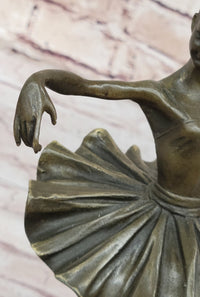 Hot Cast Bronze Ballerina Ballet Dancer Sculpture on Marble Base