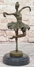 Hot Cast Bronze Ballerina Ballet Dancer Sculpture on Marble Base