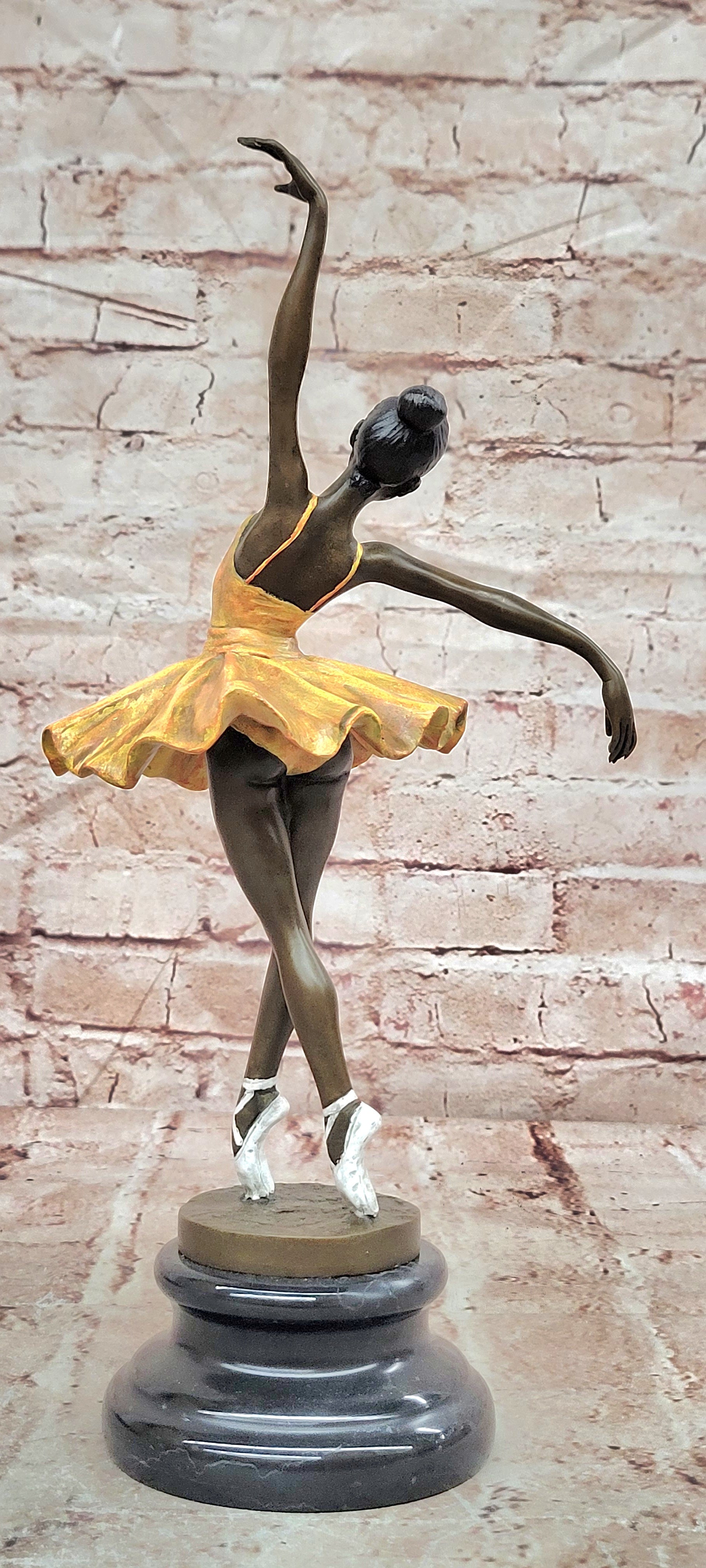 Bronze Ballet Dancer Statue, Graceful Ballerina Girl Sculpture Milo Artwork