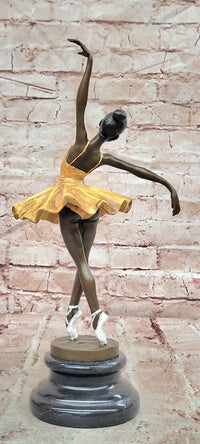 Bronze Ballet Dancer Statue, Graceful Ballerina Girl Sculpture Milo Artwork
