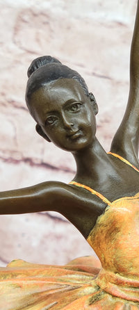 Bronze Ballet Dancer Statue, Graceful Ballerina Girl Sculpture Milo Artwork