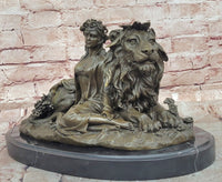 Beauty and Beast Bronze Statues Metal Sculpture Female Artwork Home Decor Figurine