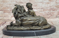 Beauty and Beast Bronze Statues Metal Sculpture Female Artwork Home Decor Figurine