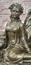 Beauty and Beast Bronze Statues Metal Sculpture Female Artwork Home Decor Figurine