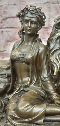 Beauty and Beast Bronze Statues Metal Sculpture Female Artwork Home Decor Figurine