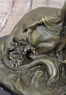 Beauty and Beast Bronze Statues Metal Sculpture Female Artwork Home Decor Figurine