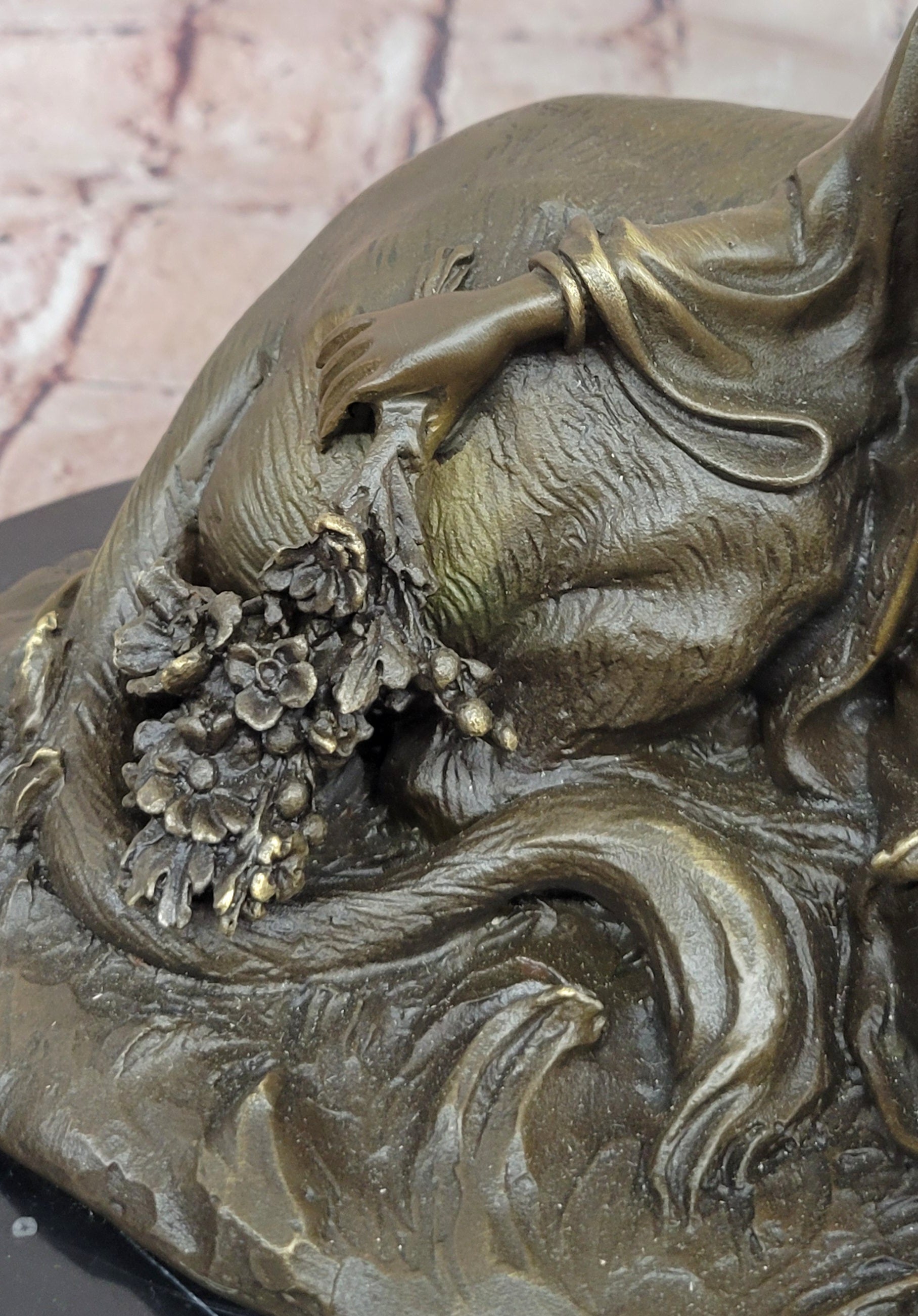 Beauty and Beast Bronze Statues Metal Sculpture Female Artwork Home Decor Figurine