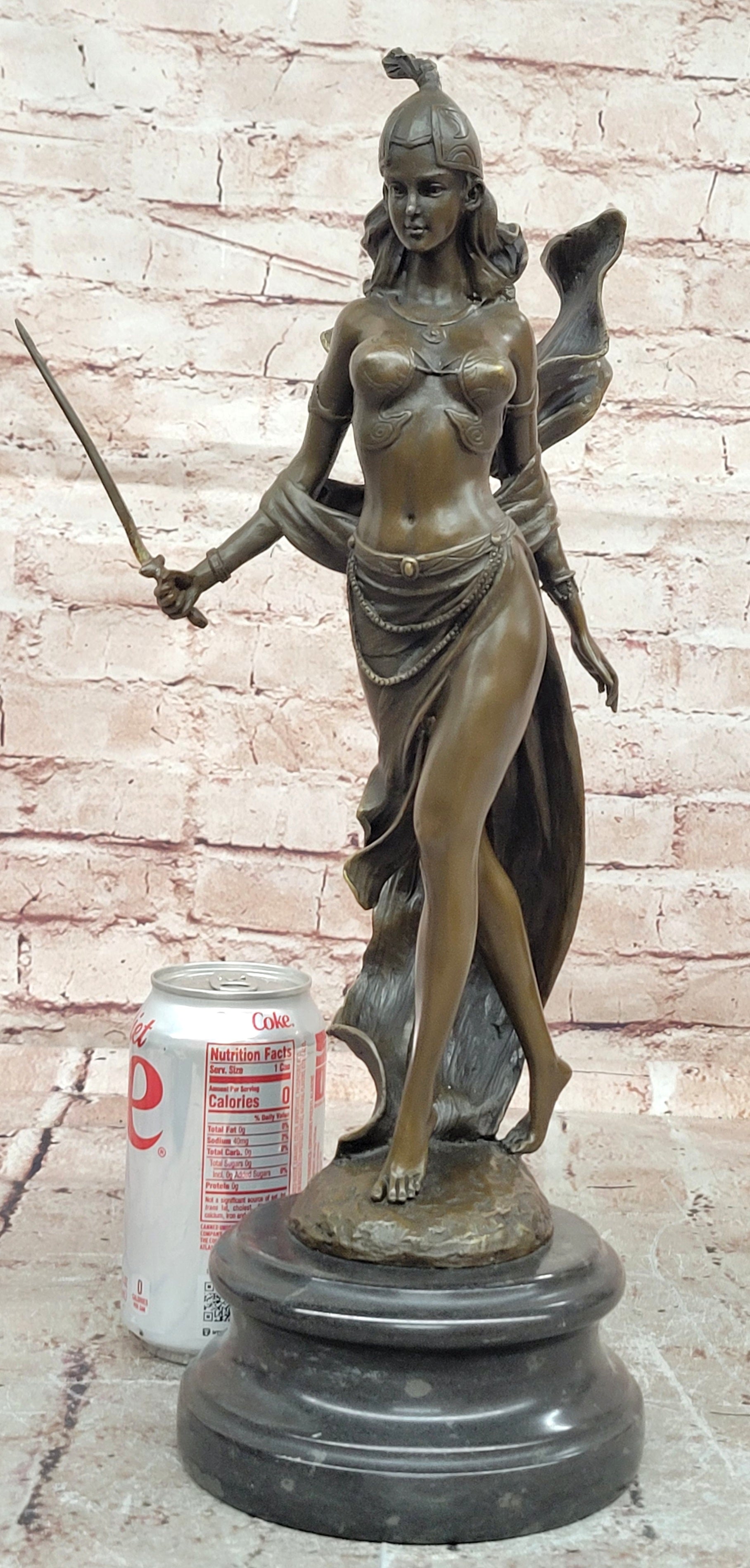 Signed Original Artwork by Miguel Lopez (Milo) Art Deco Figurine Sword Dancer