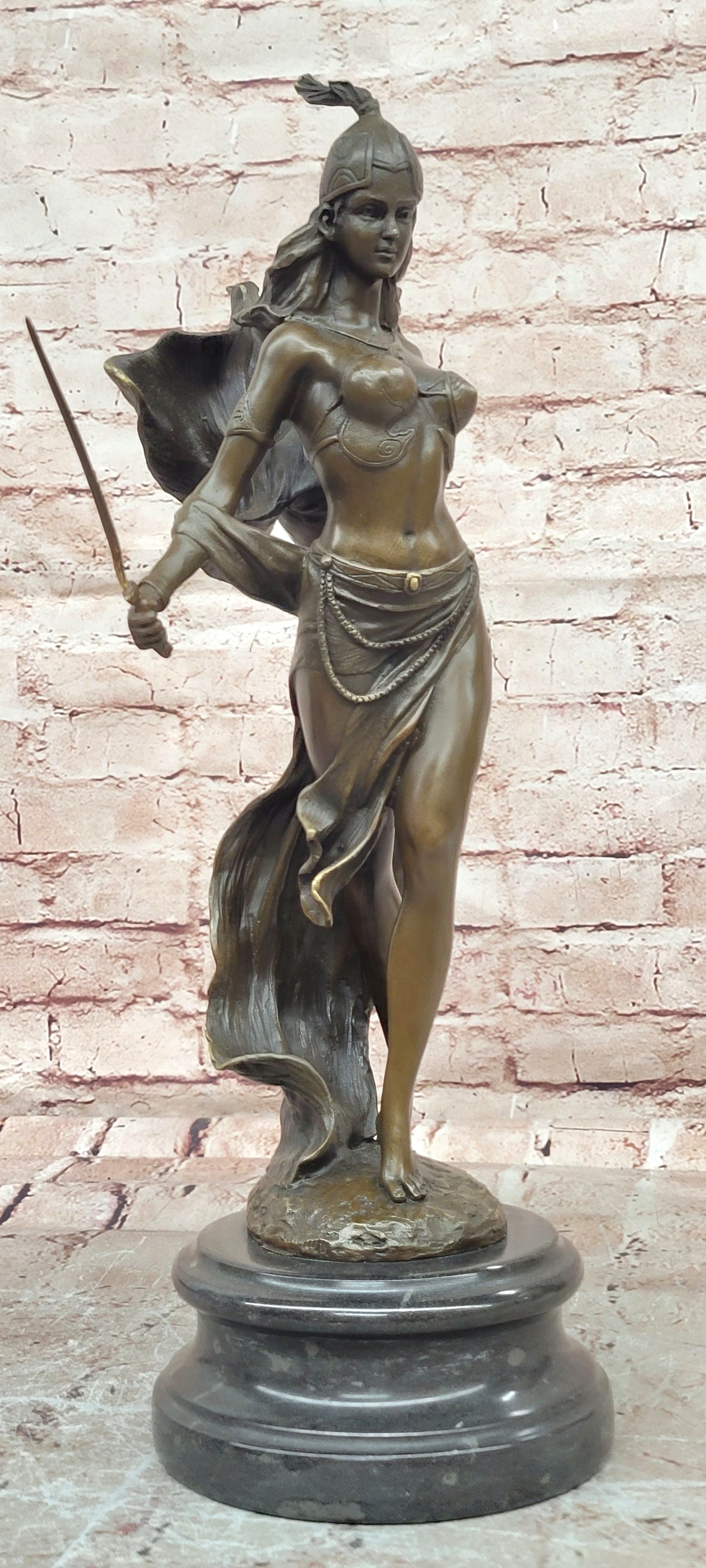 Signed Original Artwork by Miguel Lopez (Milo) Art Deco Figurine Sword Dancer