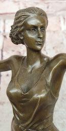 Diana Bronze Sculpture: Mythological Goddess with Bow on Marble Base