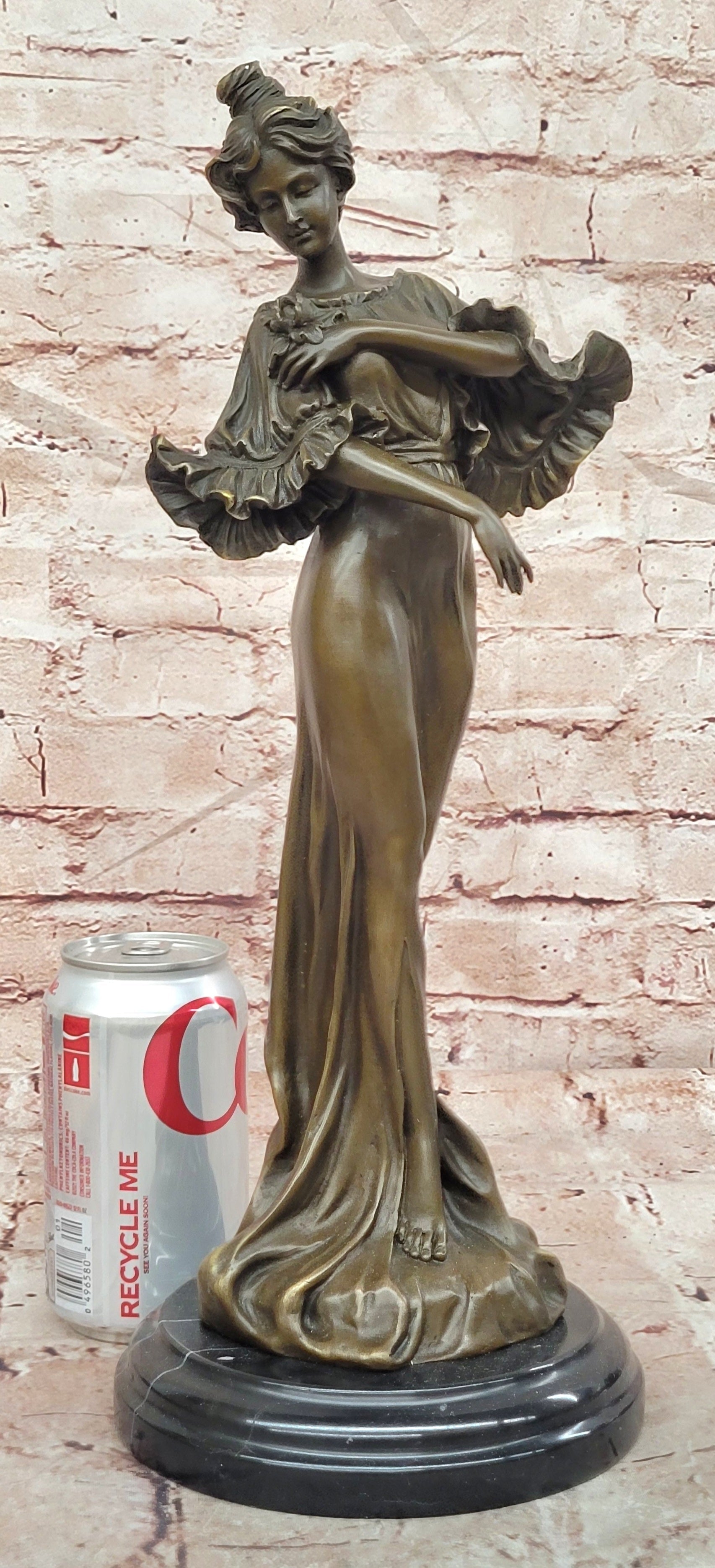 Attributed to Flora by Milo Standing Beauty (Iris) Genuine Bronze Sculpture Statue