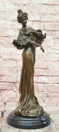 Attributed to Flora by Milo Standing Beauty (Iris) Genuine Bronze Sculpture Statue