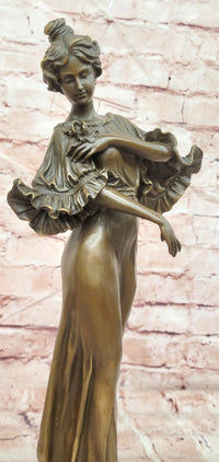 Attributed to Flora by Milo Standing Beauty (Iris) Genuine Bronze Sculpture Statue