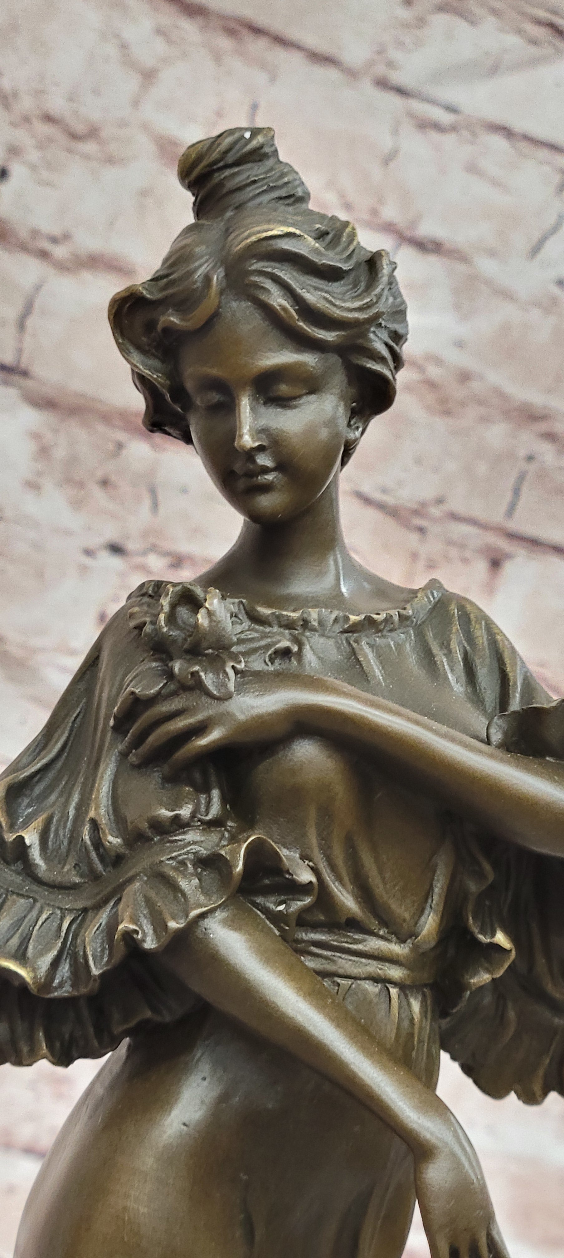 Attributed to Flora by Milo Standing Beauty (Iris) Genuine Bronze Sculpture Statue
