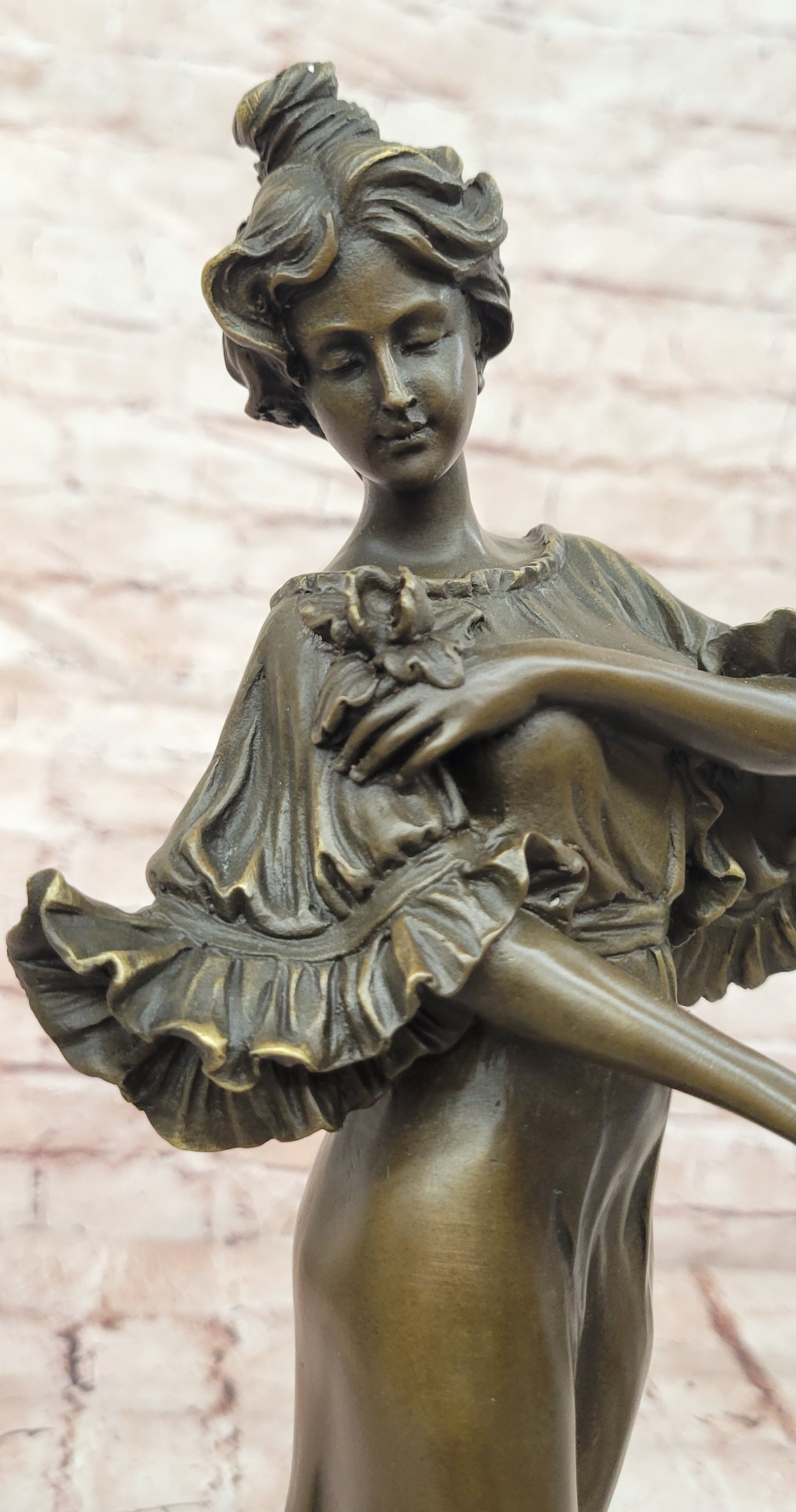 Attributed to Flora by Milo Standing Beauty (Iris) Genuine Bronze Sculpture Statue