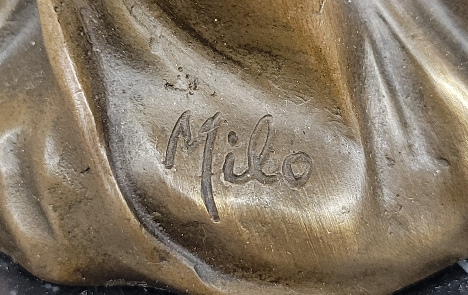 Attributed to Flora by Milo Standing Beauty (Iris) Genuine Bronze Sculpture Statue