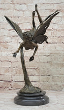 Flying Fairy Winged Angel Bronze Art Deco Sculpture 17" x 10"